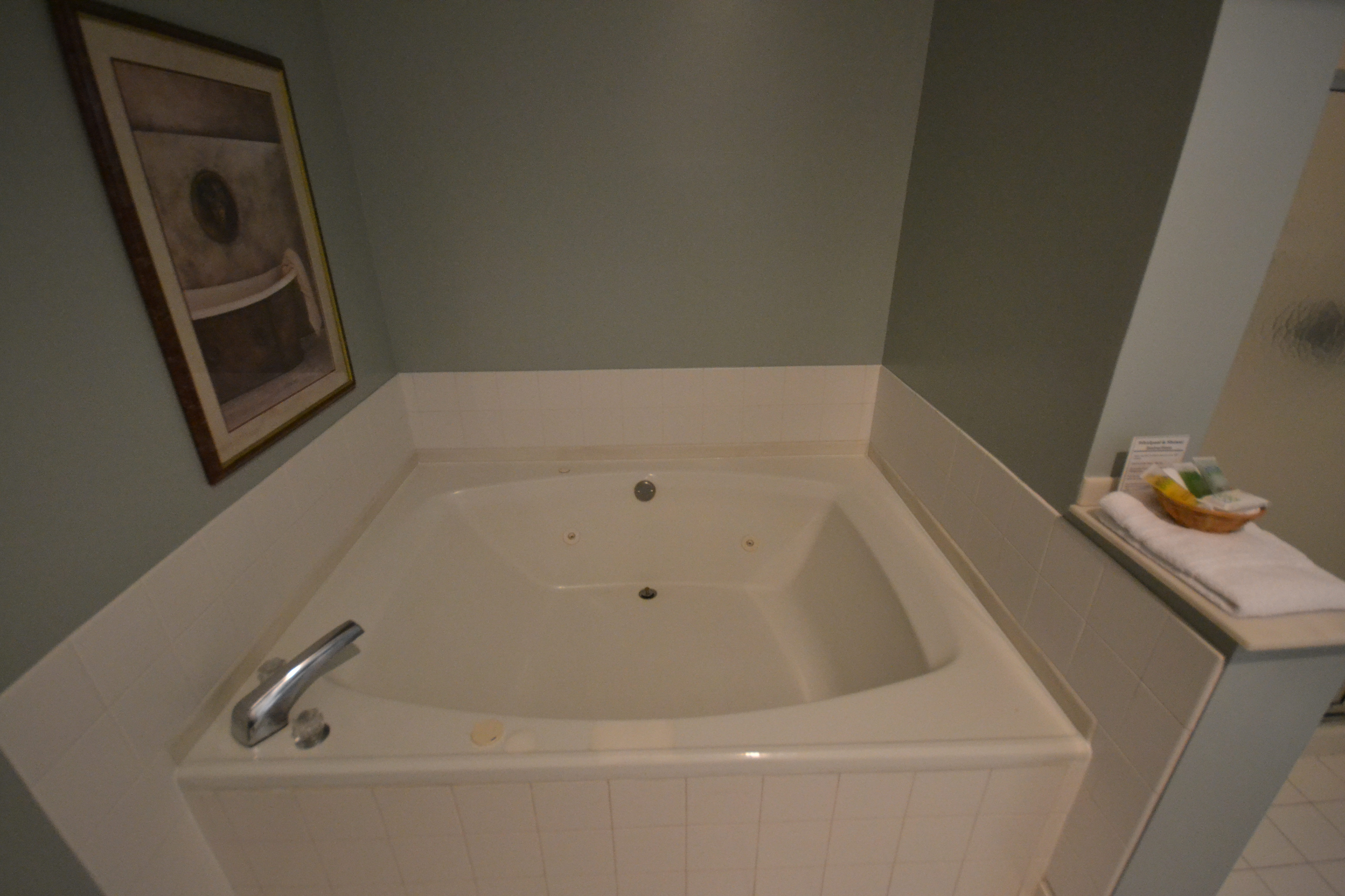 Flat Queen with Fireplace and Large Whirlpool Tub 1046 large whirlpool and shower